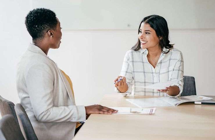 Two women having a discussion