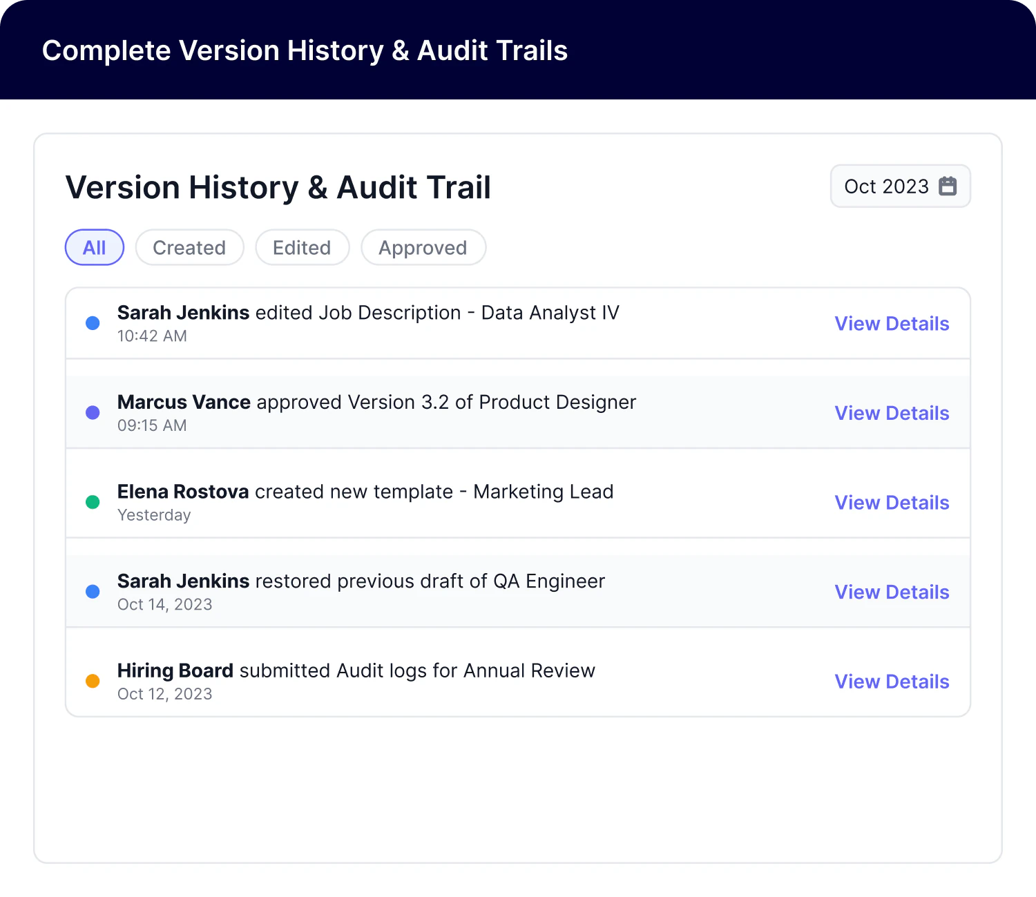Version History & Audit Trails