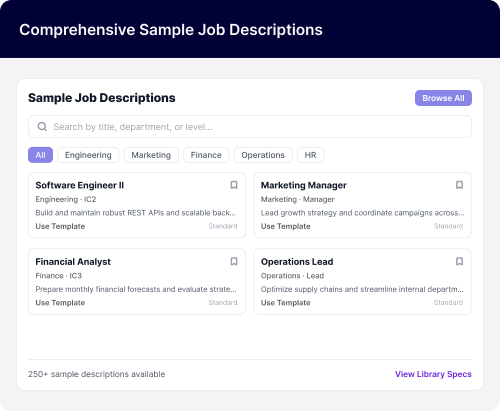 Sample Job Descriptions