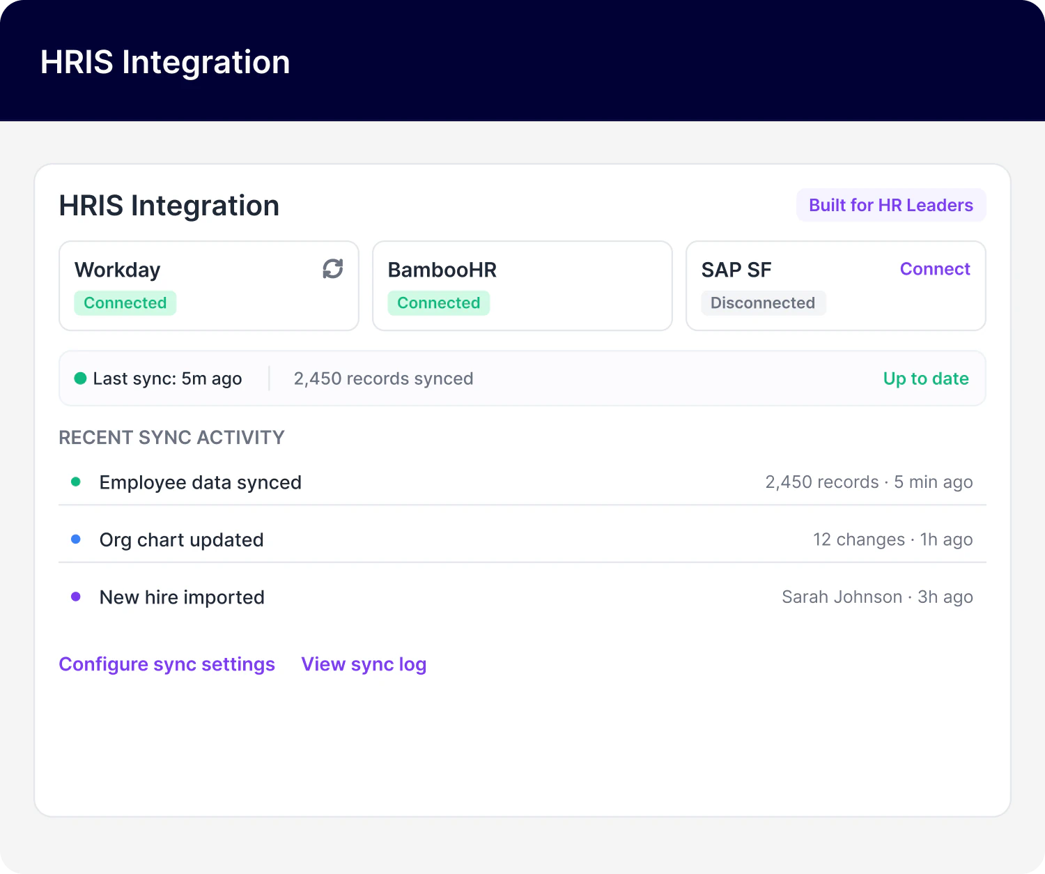 HRIS Integration Dashboard