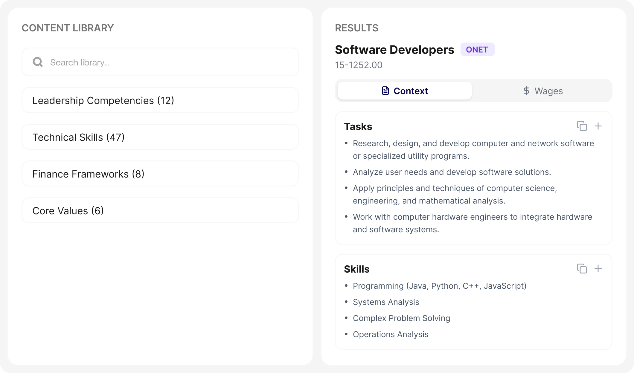 Job Intelligence with AI context