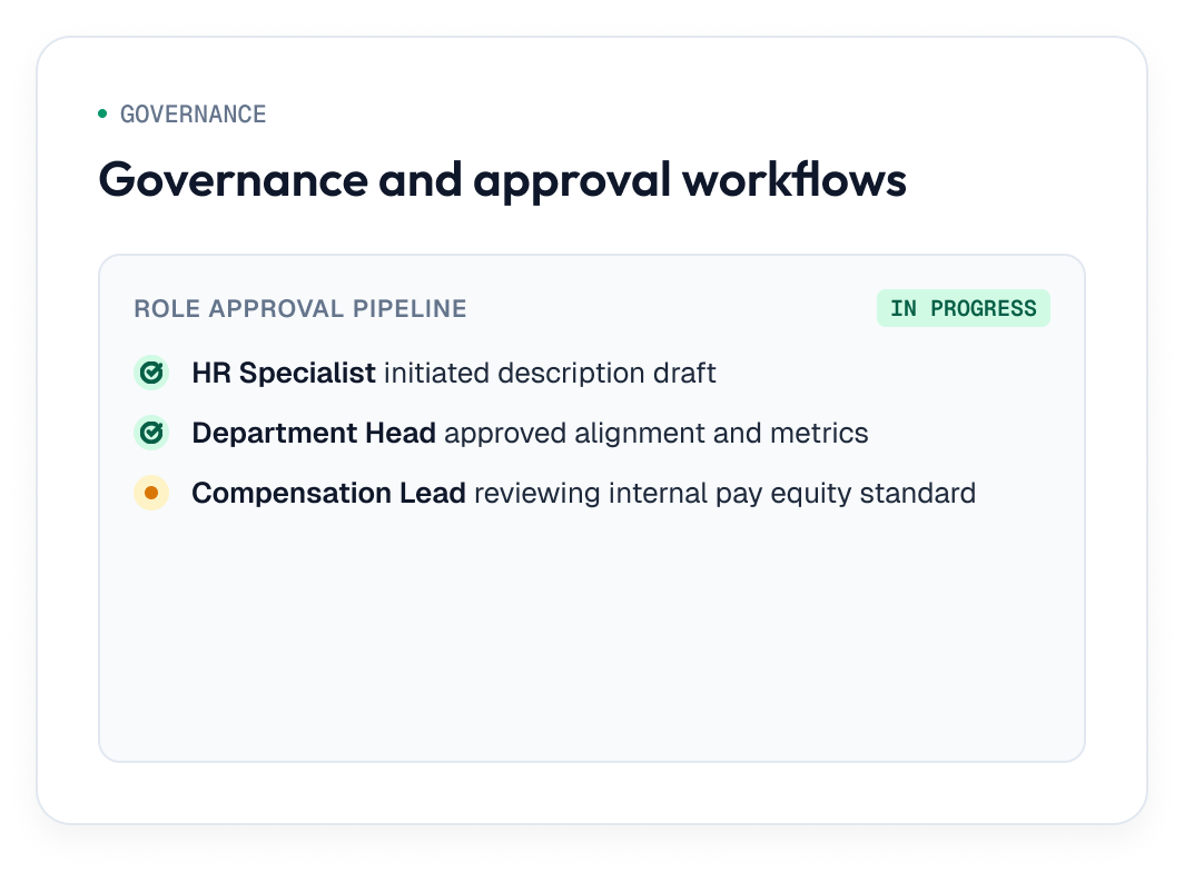 Governrnce and approval workflows
